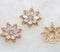 10pcs CZ Pave Eight petal flower Charm, 14mm flower Zircon Pendant , Jewelry Making, Material Craft Supplies