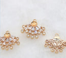 10pcs CZ Pave Crown Charm, 14x16mm Crown Zircon Pendant , Jewelry Making, Material Craft Supplies