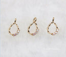 10pcs CZ Pave Teardrop Charm, 6x10mm Teardrop Zircon Pendant , Jewelry Making, Teardrop Zircon Material Craft Supplies