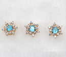 10pcs CZ Pave blue Charm, 5.5x10mm Aquamarine Star Zircon Pendant , Jewelry Making, blue Zircon Material Craft Supplies