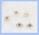 10pcs CZ Pave Eye Charm, 12.6x10mm/ 12x8.8mm Eye Zircon Pendant, Jewelry Making, Eye Zircon Material Craft Supplies