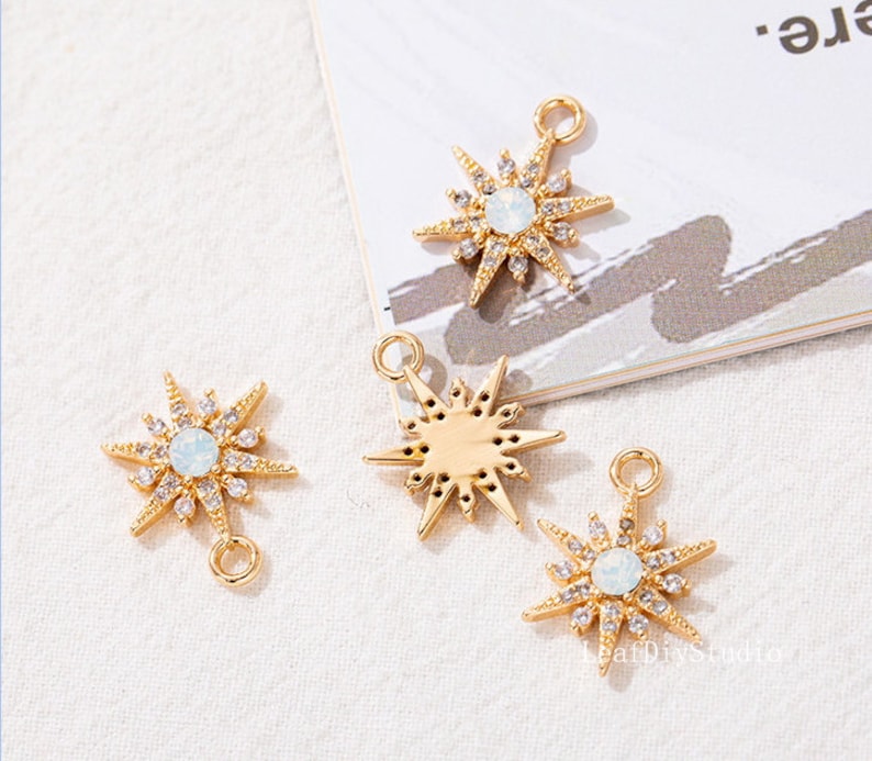 10pcs CZ Pave star Charm, 14x19mm Star Zircon Pendant , Jewelry Making, Star Zircon Material Craft Supplies