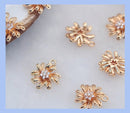 10pcs CZ Pave Daisy Charm, 12mm Zircon Sun flower Pendant, Jewelry Making, Zircon Material Craft Supplies