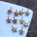 10pcs Five pointed star zircon Charm pendant, 7mm Zircon Charm, Star CZ Pave Pendant Charm, earrings bracelet necklace Jewelry Making