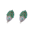 10pcs Peacock feather CZ Pave Charm, Peacock feather zircon Charm Pendant, Diy Glass crystal Pave Charm, Jewelry Making Supplies