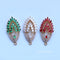 10pcs Peacock feather CZ Pave Charm, Peacock feather zircon Charm Pendant, Diy Glass crystal Pave Charm, Jewelry Making Supplies