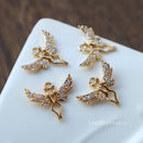 10pcs little angel CZ Pave Charm, 15x18mm angel zircon Charm Pendant, Diy Glass crystal Pave Charm, Jewelry Making Supplies