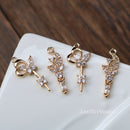 10pcs moon CZ Pave Charm, Butterfly Love butterfly zircon Charm Pendant, crystal Pave Charm, Jewelry Making Supplies