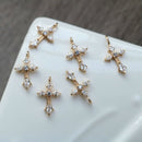 10pcs CZ Pave cross Charm, 9x15mm Zircon cross Pendant , Jewelry Making, Zircon cross Material Craft Supplies