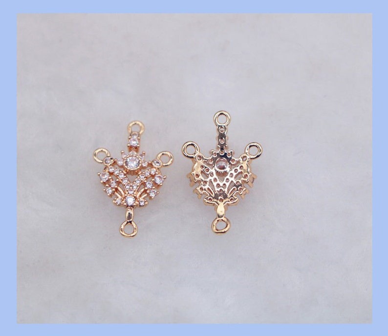 10pcs CZ Pave Charm, 22x14mm Zircon Pendant , Jewelry Making, Zircon Material Craft Supplies