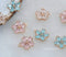 10pcs CZ Pave Five petal flower Charm, 11.5mm Zircon Pink, blue, white flowers Pendant , Jewelry Making, Zircon Material Craft Supplies