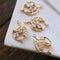 10pcs Three leaves flower CZ Pave Charm, zircon Charm Pendant, Diy Glass crystal Pave Charm, Jewelry Making Supplies