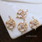 10pcs Three leaves flower CZ Pave Charm, zircon Charm Pendant, Diy Glass crystal Pave Charm, Jewelry Making Supplies