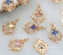 10pcs CZ Pave Ling shape Pendant, 14x21mm Zircon Pendant, Jewelry Making, Zircon Material Craft Supplies