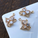 10pcs Butterfly CZ Pave Charm, zircon Charm Pendant, Butterfly grass crystal Pave Charm, Jewelry Making Supplies