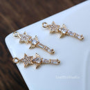 10pcs Pentagram, stars CZ Pave Charm, zircon Charm Pendant, crystal Pave Charm, moon Jewelry Making Supplies wholesale prices