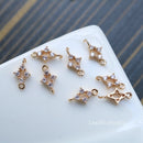 10PCS Crown Zirconia Snowflake Charms, 7*13mm CZ Pave Crown Pendant, Rhinestone Charm, diy Jewelry Making