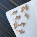 10PCS Crown Zirconia Snowflake Charms, 7*13mm CZ Pave Crown Pendant, Rhinestone Charm, diy Jewelry Making