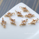 10PCS Crown Zirconia Snowflake Charms, 7*13mm CZ Pave Crown Pendant, Rhinestone Charm, diy Jewelry Making