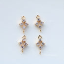 10PCS Crown Zirconia Snowflake Charms, 7*13mm CZ Pave Crown Pendant, Rhinestone Charm, diy Jewelry Making