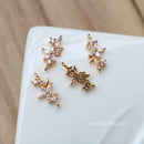 10PCS Flower branch Zirconia Connecto Charm Pedant, Flower CZ Pave Pendant, Rhinestone Charm, High Quality