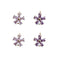 10pcs Purple Five petal flower CZ Pave Charm, 12.5mm flower zircon Charm Pendant, crystal Pave Charm, flower Jewelry Making Supplies