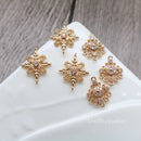 10pcs Four petals CZ Pave Charm, flower zircon Charm Pendant, crystal Pave Charm, wholesale prices, High Quality