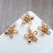 10pcs CZ Pave Stamen Charm, Zircon five petals Pendant, Branches Charm, 15.5mm DIY Jewelry Making Material Craft Supplies