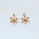 10pcs CZ Pave Snowflake Charm, Zircon Pendant, Snowflake Charm, 11mmmm Jewelry Making, Material Craft Supplies