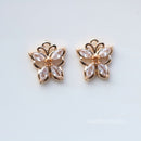 10pcs Butterfly CZ Pave leaf Charm, Butterfly Zircon Pendant, 12*14mm Butterfly Charm, DIY Jewelry Making