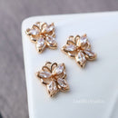 10pcs Butterfly CZ Pave leaf Charm, Butterfly Zircon Pendant, 12*14mm Butterfly Charm, DIY Jewelry Making