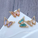 10pcs Butterfly CZ Pave leaf Charm, Butterfly Zircon Pendant, 12*14mm Butterfly Charm, DIY Jewelry Making