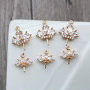 10pcs Crown zircon Charm, CZ Pave Crown Pendant Charm, DIY Connector Jewelry Making