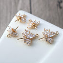 10pcs Crown zircon Charm, CZ Pave Crown Pendant Charm, DIY Connector Jewelry Making