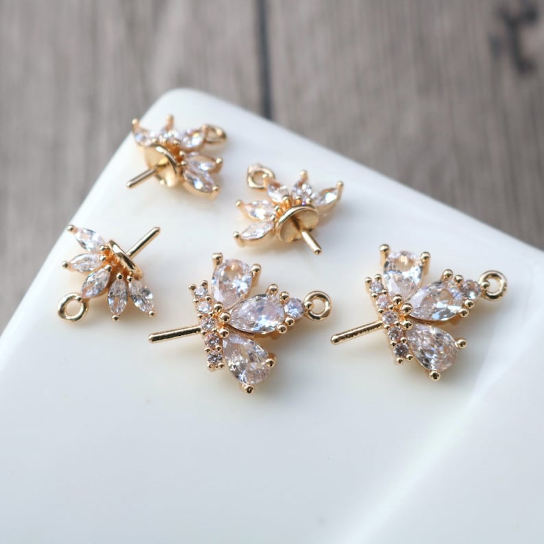 10pcs Crown zircon Charm, CZ Pave Crown Pendant Charm, DIY Connector Jewelry Making