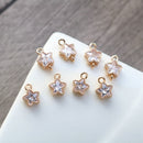 10pcs Star CZ Pave Charm, Zircon Five-pointed star Connector, Clear Gemstone Charm, Star Jewelry Making, Material Craft Supplies