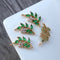 10pcs Leaves CZ Pave Leaves Pendant Charm, Zircon Leaves Clear Gemstone Charm, Leaves Jewelry Making, Material Craft Supplies