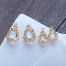 10pcs teardrop CZ Pave Charm, three flowers zircon Charm Pendant 10X17mm 21X14mm ,crystal Pave Charm, wholesale prices, High Quality