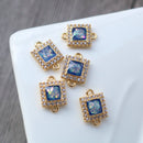 10pcs Rectangle CZ Pave Charm, Zircon squarePendant, Connector, 8x10mm/ 9mm, Jewelry Making, Material Craft Supplies