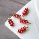 10pcs Strawberry skewers Charm, Strawberry Pendant, 7x20mm Jewelry Making, Material Craft Supplies