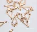 10pcs CZ Pave diamond Charm, 19x9mm CZ Zircon diamon Pendant, Zircon Jewelry Making, Zircon Material Craft Supplies