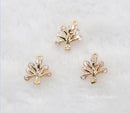 10pcs CZ Pave Small tree Charm, 13x14mm CZ Zircon tree Pendant, Zircon Jewelry Making, Zircon Material Craft Supplies