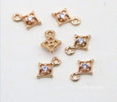 20pcs CZ Pave diamond Charm, Zircon Pendant, 4x24mm diamond CZ Zircon Charm Connector, Jewelry Making, Material Craft Supplies