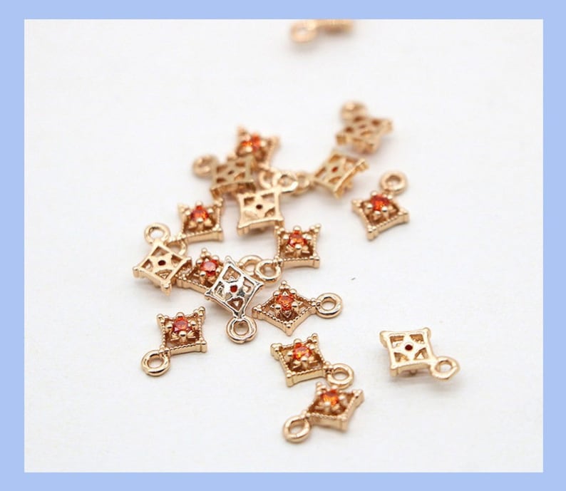 20pcs CZ Pave diamond Charm, Zircon Pendant, 4x24mm diamond CZ Zircon Charm Connector, Jewelry Making, Material Craft Supplies