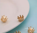 10pcs Crown CZ Pave Pendant Charm, Crown Zircon Pendant, Gemstone Charm, Crown Jewelry Making, Material Craft Supplies