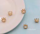 10pcs Crown CZ Pave Pendant Charm, Crown Zircon Pendant, Gemstone Charm, Crown Jewelry Making, Material Craft Supplies