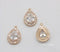 10pcs Teardrop CZ Pave Pendant Charm, 21.5x14.5mm Zircon Teardrop Pendant, Glass Charm, Jewelry Making, Material Craft Supplies