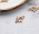 10pcs flower Zircon Pendant Charm, 10mm flower CZ Pave Connector Pendant, Earrings, necklaces, bracelets, handmade semi-finished materials