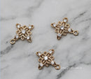 10pcs CZ Pav Cross Charm Pendant, 14mm Cross Zircon Connector, Jewelry Making, Material Craft Supplies