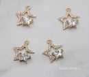 10pcs Star Zircon pendant, 13x14mm CZ Pave Star Pendant , Jewelry Making, Star Material Craft Supplies